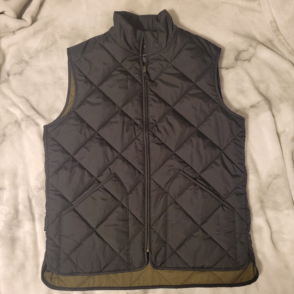 J. Crew Men's Dark Gray Quilted Vest